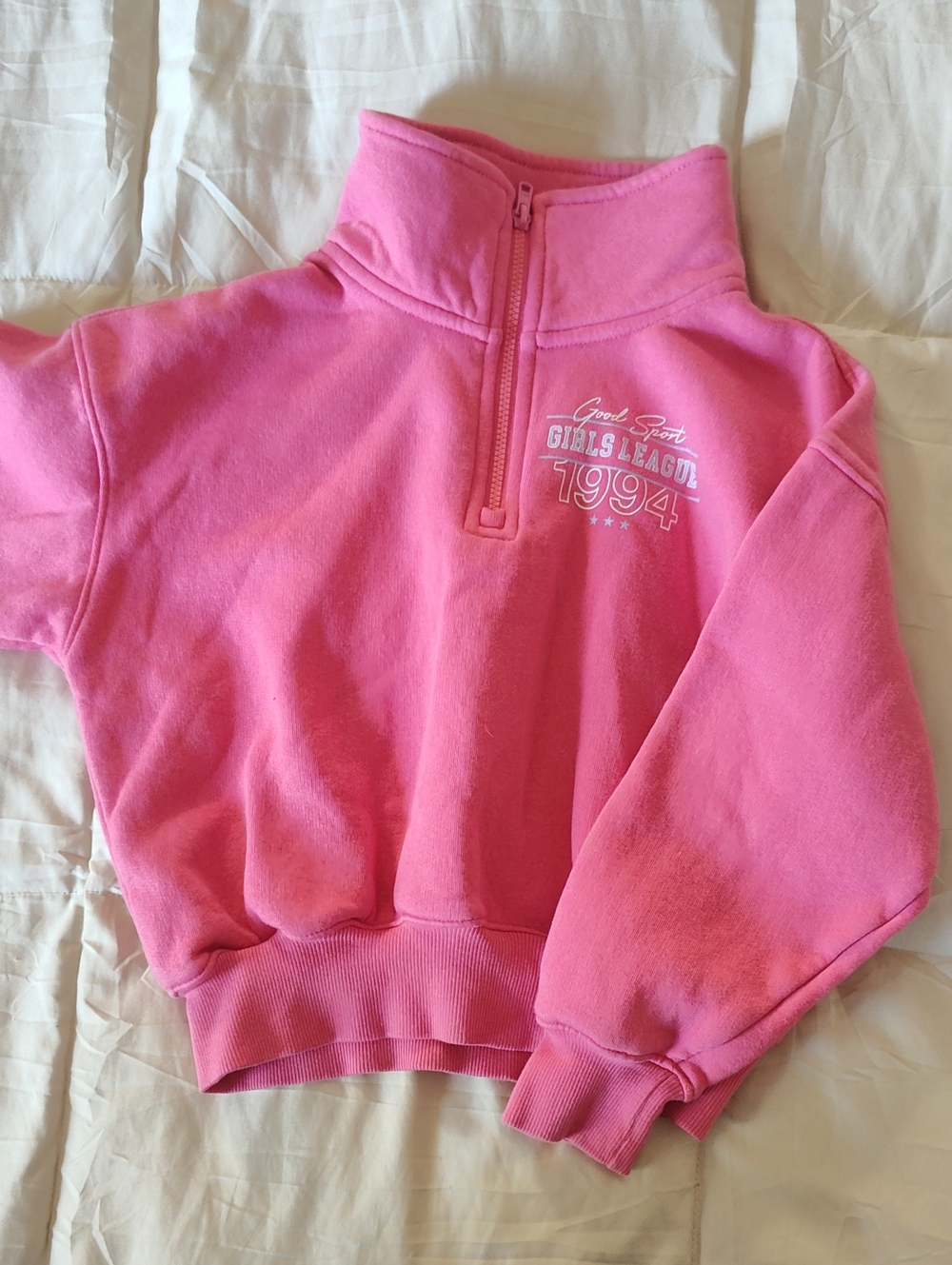 Old Navy Pink Fleece Half-Zip Pullover